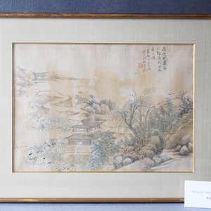Ecole chinoise, encre et couleurs sur soie, 20ème: 'Trois vues de paysages' — photo 15