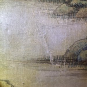 Ecole chinoise, encre et couleurs sur soie, 20ème: 'Trois vues de paysages' — photo 26