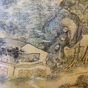 Ecole chinoise, encre et couleurs sur soie, 20ème: 'Trois vues de paysages' — photo 31