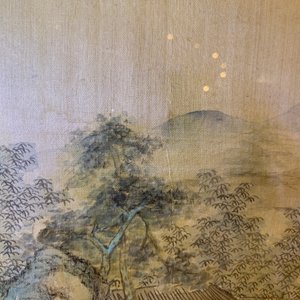 Ecole chinoise, encre et couleurs sur soie, 20ème: 'Trois vues de paysages' — photo 32