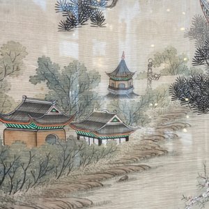 Ecole chinoise, encre et couleurs sur soie: 'Deux scène aux femmes au bord d'une fleuve', 19ème — photo 17