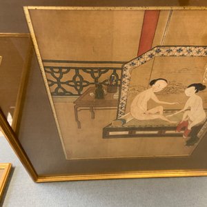 Ecole chinoise, encre et couleurs sur soie: Huit scènes érotiques et romantiques, 18/19ème — photo 16