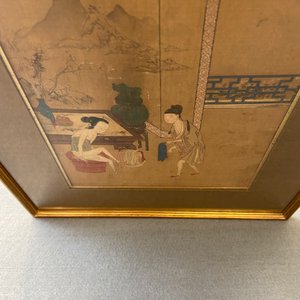 Ecole chinoise, encre et couleurs sur soie: Huit scènes érotiques et romantiques, 18/19ème — photo 24