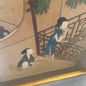 Ecole chinoise, encre et couleurs sur soie: Huit scènes érotiques et romantiques, 18/19ème — photo 37