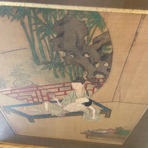 Ecole chinoise, encre et couleurs sur soie: Huit scènes érotiques et romantiques, 18/19ème — photo 38