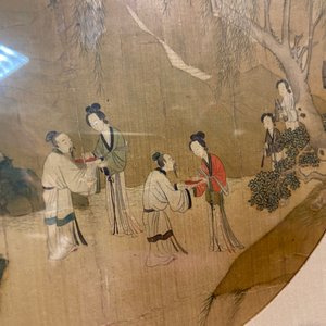 Ecole chinoise, encre et couleurs sur soie: 'Personnages dans un paysage montagneux', Qing — photo 6