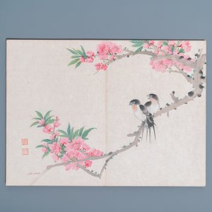 Ecole chinoise, encre et couleurs sur soie: un album figurant onze oiseaux et un écureuil, 19/20ème — photo 8