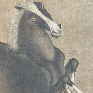Ecole chinoise: 'Homme avec deux chevaux', encre et couleur sur soie, 18/19ème — photo 18