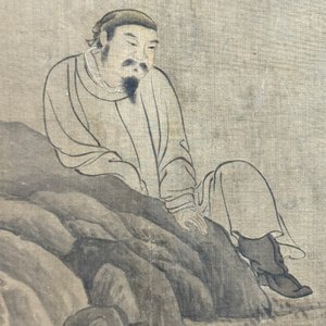 Ecole chinoise: 'Homme avec deux chevaux', encre et couleur sur soie, 18/19ème — photo 20