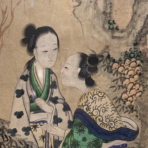 Ecole chinoise: Image du palais du printemps, 16/17ème et 'Guanyin aux servants', 19ème — photo 13