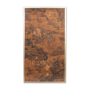 Ecole chinoise: 'Montagne aux Luohan', encre et couleur sur soie, 18ème — photo 1