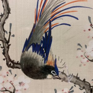 Ecole chinoise: Oiseaux auprès de branches fleuries, aquarelle et encre sur soie, 18/19ème — photo 7