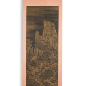 Ecole chinoise: 'Paysage montagneux', encre et couleurs sur soie, Ming — photo 2
