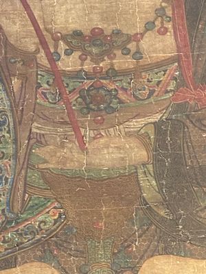 Ecole chinoise : Portrait d'Avalokitesvara, encre et couleur sur soie, Ming — photo 5