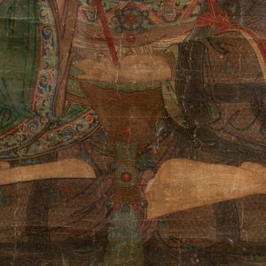 Ecole chinoise : Portrait d'Avalokitesvara, encre et couleur sur soie, Ming — photo 5