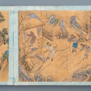 Ecole chinoise, Qing, 19ème: un album de 20 peintures, encre et couleurs sur soie, montées sur carton — photo 16