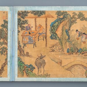 Ecole chinoise, Qing, 19ème: un album de 20 peintures, encre et couleurs sur soie, montées sur carton — photo 20