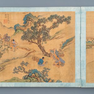 Ecole chinoise, Qing, 19ème: un album de 20 peintures, encre et couleurs sur soie, montées sur carton — photo 21