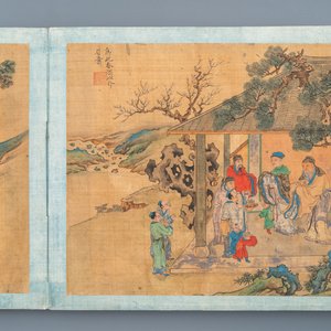 Ecole chinoise, Qing, 19ème: un album de 20 peintures, encre et couleurs sur soie, montées sur carton — photo 22