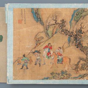 Ecole chinoise, Qing, 19ème: un album de 20 peintures, encre et couleurs sur soie, montées sur carton — photo 3