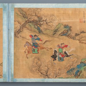 Ecole chinoise, Qing, 19ème: un album de 20 peintures, encre et couleurs sur soie, montées sur carton — photo 5