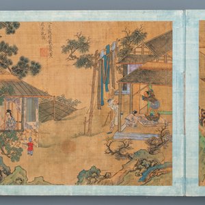 Ecole chinoise, Qing, 19ème: un album de 20 peintures, encre et couleurs sur soie, montées sur carton — photo 6