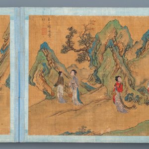 Ecole chinoise, Qing, 19ème: un album de 20 peintures, encre et couleurs sur soie, montées sur carton — photo 9