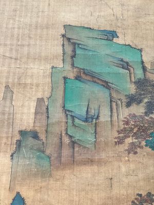 Ecole chinoise: 'Rassemblement dans la montagne', encre et couleur sur soie, 18/19ème — photo 10