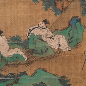 Ecole chinoise: 'Rassemblement dans la montagne', encre et couleur sur soie, 18/19ème — photo 2