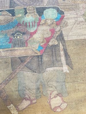 Ecole chinoise: 'Rassemblement sous le pin', encre et couleur sur soie, 18/19ème — photo 11