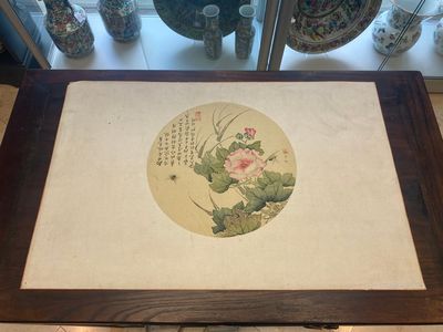 Ecole chinoise : Sept œuvres avec des insectes et des pivoines, encre et couleur sur soie, 19/20ème — photo 39