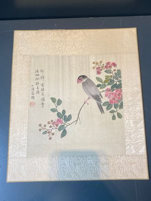Ecole chinoise: Sept œuvres avec des oiseaux et des fleurs, encre et couleur sur soie, signées Jinghan 景涵, 19/20ème — photo 15