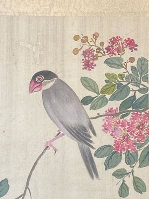 Ecole chinoise: Sept œuvres avec des oiseaux et des fleurs, encre et couleur sur soie, signées Jinghan 景涵, 19/20ème — photo 17