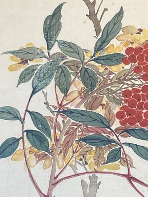 Ecole chinoise: Sept œuvres avec des oiseaux et des fleurs, encre et couleur sur soie, signées Jinghan 景涵, 19/20ème — photo 38