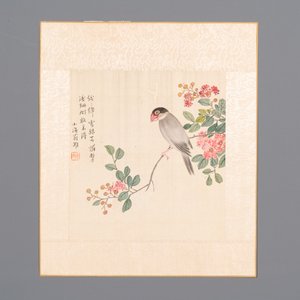 Ecole chinoise: Sept œuvres avec des oiseaux et des fleurs, encre et couleur sur soie, signées Jinghan 景涵, 19/20ème — photo 2