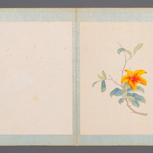 Ecole chinoise: Sept œuvres avec des oiseaux et des fleurs, encre et couleur sur soie, signées Jinghan 景涵, 19/20ème — photo 6