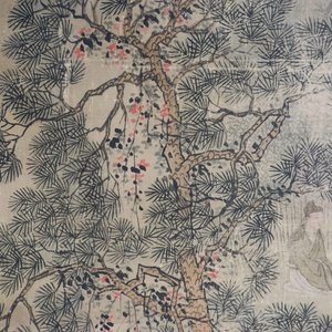 Ecole chinoise, signé Hua Yan (1682-1756), encre et couleurs sur papier: 'Lettrés dans un forêt montagneux' — photo 16