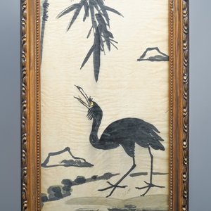 Ecole chinoise, signé Li Kuchan (1899-1983), encre et couleurs sur papier, daté 1972: quatre panneaux aux oiseaux sur rochers — photo 9