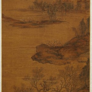Ecole chinoise, signé Wang Song, d'après Zhao Danian, encre et couleurs sur soie, Qing: 'Un matin en printemps' — photo 1