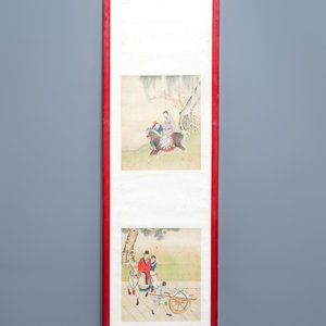 Ecole chinoise, signé Yu Zhiding (1647-c.1709), encre et couleurs sur soie, daté 1711: huit pages d'un album — photo 2