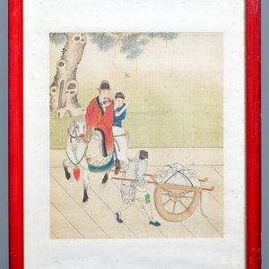 Ecole chinoise, signé Yu Zhiding (1647-c.1709), encre et couleurs sur soie, daté 1711: huit pages d'un album — photo 9