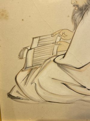 Ecole chinoise, signé Zhang Daqian 張大千 (1898-1983): 'Un sage et calligraphie', encre et couleurs sur papier, daté 1957 — photo 11