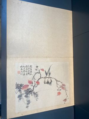 Ecole chinoise: Six œuvres avec des oiseaux, des fleurs et des fruits, encre et couleur sur papier, 19/20ème — photo 22