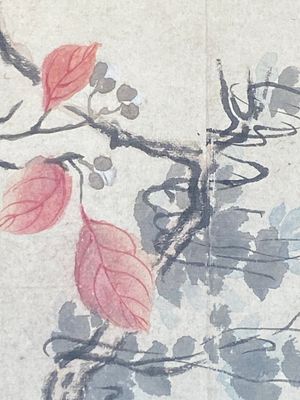 Ecole chinoise: Six œuvres avec des oiseaux, des fleurs et des fruits, encre et couleur sur papier, 19/20ème — photo 26