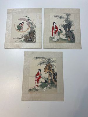 Ecole chinoise: Treize oeuvres diverses, encre et couleur sur papier et soie, signées Xiaocun 晓邨 et Futing 富廷, 19/20ème — photo 11