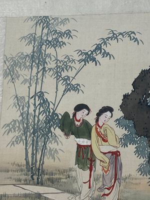 Ecole chinoise: Treize oeuvres diverses, encre et couleur sur papier et soie, signées Xiaocun 晓邨 et Futing 富廷, 19/20ème — photo 7