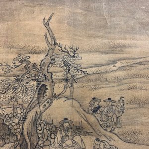 Ecole coréenne: Personnages dans un paysage, encre sur papier, Joseon, 18/19ème — photo 5