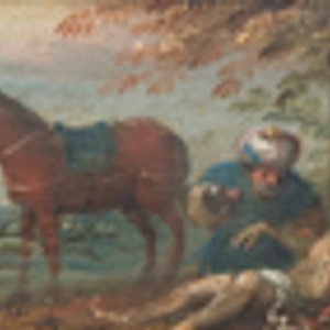 Ecole flamande, 17ème: 'Le Bon Samaritain', huile sur cuivre — photo 2
