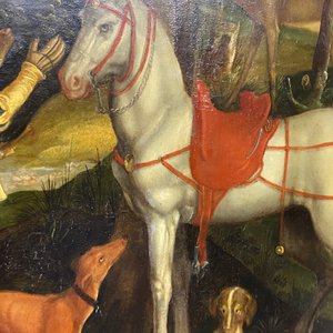 Ecole flamande d'après Albrecht Dürer, 16/17ème, huile sur panneau: Saint Eustache ou Saint Hubert — photo 37