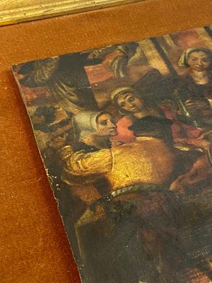 Ecole flamande: 'Faire la fête dans une auberge', huile sur panneau, 17ème — photo 6